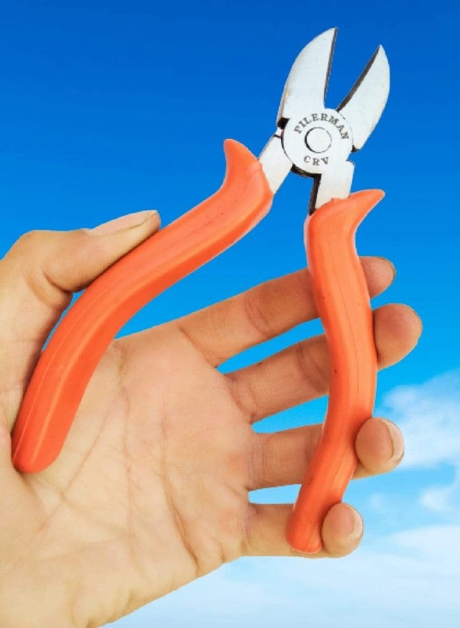 PILERMAN Orange 6-Inch Long Nose & Side Cutting Pliers - Image 3